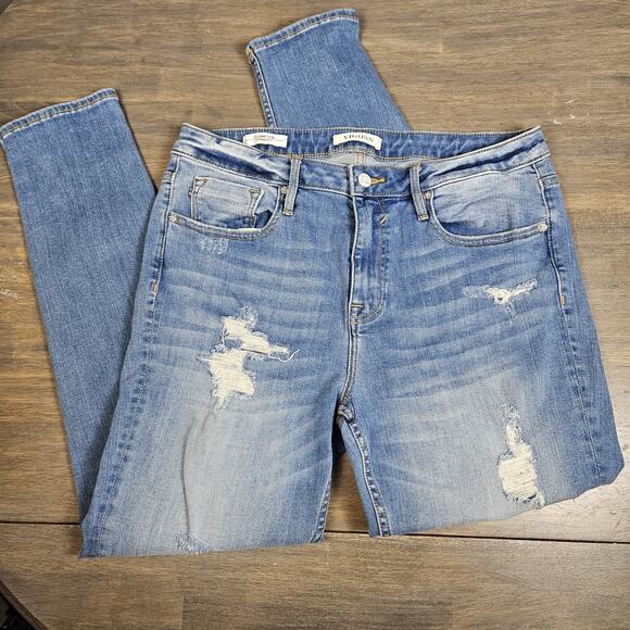 Vigoss Jeans Women's 31 Blue Light Wash Tomboy Boyfriend Jeans Mid Rise Relaxed - Picture 4 of 10